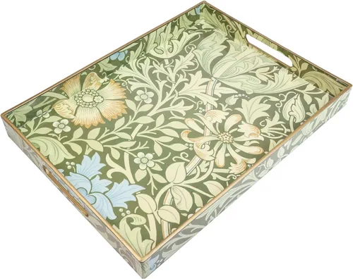 Miniatura 10 de Spsyrine - Bandeja de servir con asas, bandeja decorativa de plástico para mesa de café, sala de estar, decoración del hogar, 3040B