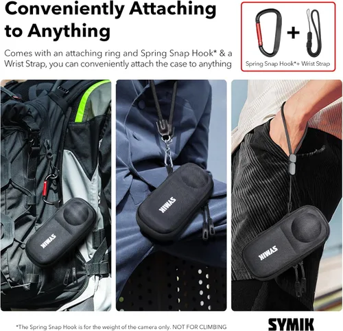 Miniatura 4 de SYMIK Estuche cápsula para Insta360 X5 / X4 Air (para la tapa de lente original), resistente al agua, a los golpes, bolsa de viaje portátil, estuche