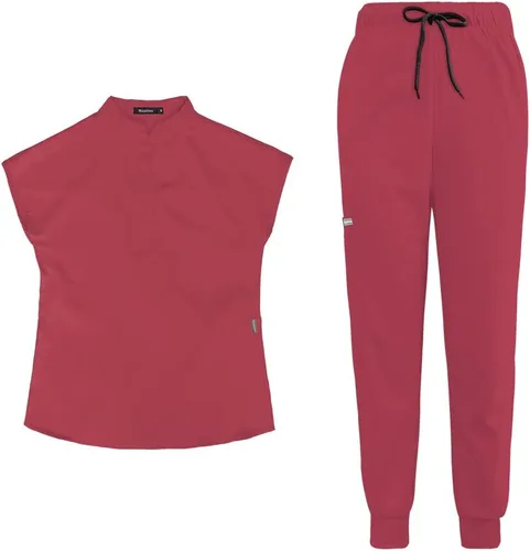 niaahinn Conjunto de uniformes médicos para mujeres y hombres, conjunto de uniformes de enfermería profesional, cuello en V Unsex y bolsillo con