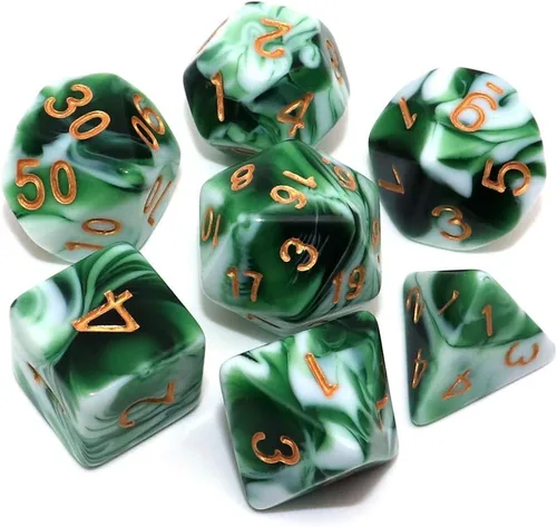 Miniatura 5 de DND - Juego de dados de nebulosa negra mezcla azul oscuro para Dungeon and Dragons D&D RPG juegos de rol, 7 dados poliédricos con bolsa de dados