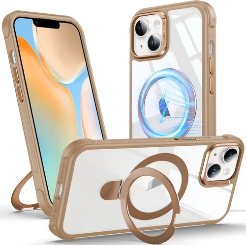 Miniatura 14 de Anqrp Funda transparente con función atril magnética con junta tórica para iPhone 12/12 Pro, compatible con Mag-Safe, de grado militar, reforzada