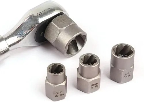 Miniatura 5 de Juego de extractor de tuercas de perno de impacto de 3/8 pulgadas, kit de 13 piezas de extractor de tuercas de llanta de 1/4"-3/4" con un adaptador