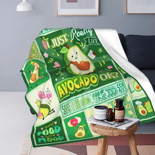 Miniatura 7 de SweetFox Manta de aguacate, divertida y bonita manta de decoración de aguacate, regalos para niñas y niños amantes, súper cálida, suave, ligera