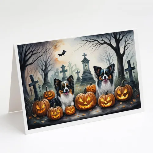 Miniatura 21 de Caroline's Treasures DAC2018GCA7P - Tarjetas de felicitación y sobres de Halloween espeluznantes de Border Collie, paquete de 8 tarjetas en blanco