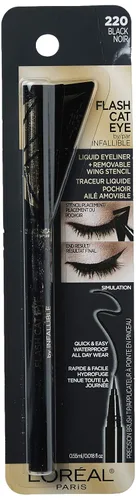 Miniatura 2 de L'Oreal Paris Makeup Infallible Flash Cat Eye Delineador de ojos líquido impermeable, negro, 0.44 onzas