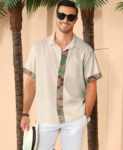 Miniatura 6 de KYKU Hawaiian Shirt for Men: Tropical Summer Beach Short Sleeve Button Down Shirt with Pocket