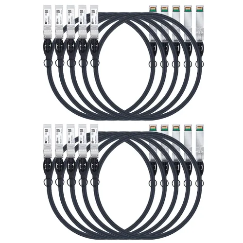 Miniatura 29 de H!Fiber SFP+ Cable 10G SFP+ DAC, 0.8 ft (0.82 pies), cable Twinax de cobre de conexión directa pasiva para Cisco SFP-H10GB-CU0.25M, Ubiquiti UniFi