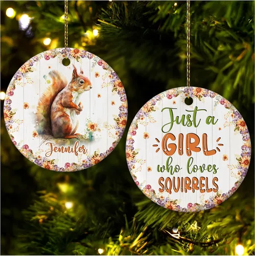 Miniatura 31 de Hyturtle Adorno de Navidad personalizado para los amantes de los osos, adorno de cerámica con nombre personalizado de Just A Girl Who Loves Bears