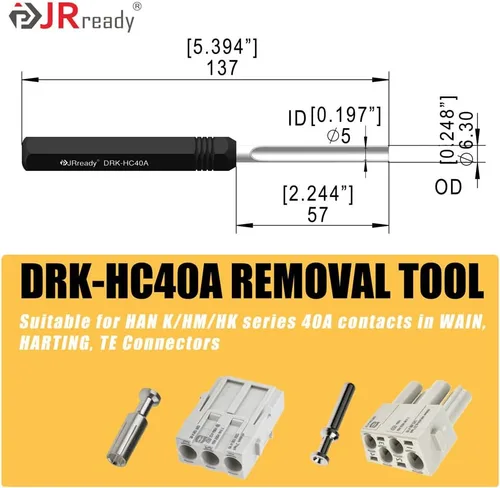 Miniatura 6 de JRready ST5227 KIT de Herramientas Extractoras Herramientas de Extracción de Contacto Sólido Remoción TE/AMP/HARTING Series D SUB Series HAN