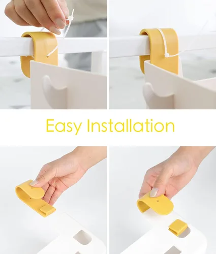 Miniatura 6 de Organizador de plástico para colgar en la mesita de noche, organizador de estante de almacenamiento para teléfono, lentes, botellas, suministros