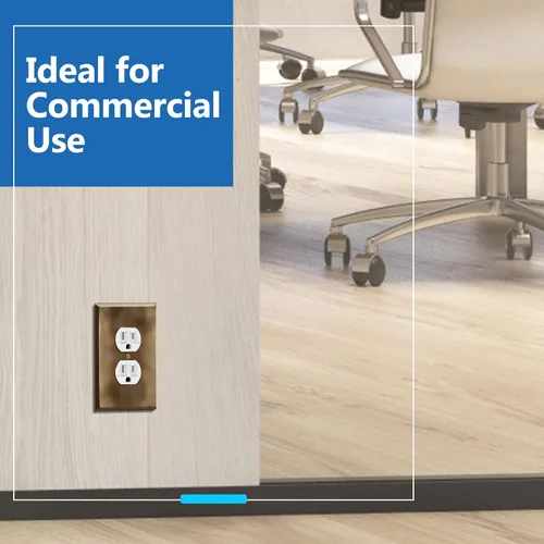 Miniatura 5 de LIDER Placa de pared de metal para receptáculo dúplex, cubierta de salida de acero inoxidable, resistente a la corrosión, tamaño mediano de 1