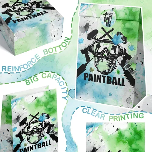 Miniatura 5 de Bolsas de paintball para fiesta, bolsas de paintball, regalos de fiesta de paintball para niños, suministros de fiesta de cumpleaños