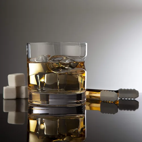 Miniatura 3 de Godinger Juego de Caja de Regalo de Madera de Vaso de Whisky para Cigarro con Vaso Old Fashioned, Piedras Enfriadoras de Whisky y Pinzas Juego de Bar