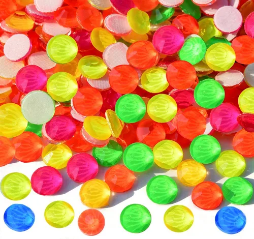 Miniatura 9 de Diamantes de imitación Hotfix, 1440 diamantes de imitación de fijación en caliente para manualidades, ropa, decoración, neón azul, SS10 Azul neón