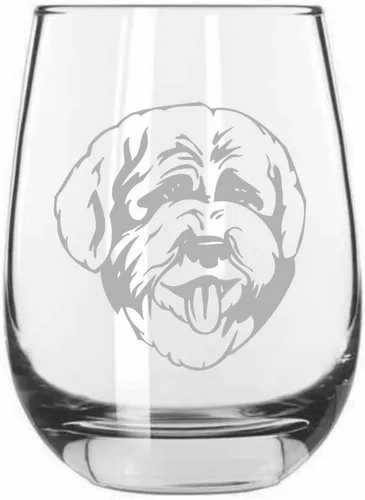 Miniatura 570 de Sakhalin Husky Dog - Copa de vino grabada personalizada de 15.25 onzas sin tallo