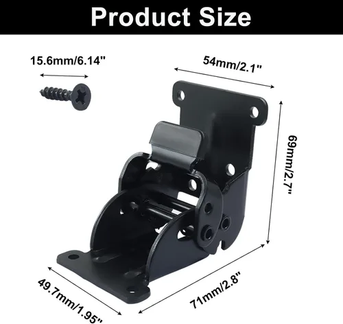Miniatura 2 de 4 soportes autobloqueantes de 180 grados, bisagras plegables de soporte ajustable, almohadillas antideslizantes para patas de mesa, cama y escritorio