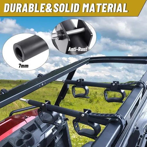 Miniatura 3 de StarknightMT Portaarmas para UTV - Portaarmas Aéreo para UTV Soporte de Techo para Armas/Arcos con Acolchado Suave, Ajustable se Adapta a Espaciado