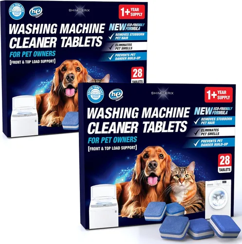 Miniatura 14 de Tabletas limpiadoras de lavadora para dueños de mascotas - Limpieza profunda de lavadora de carga frontal y superior - Seguro para tanque séptico