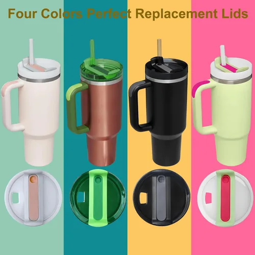 Miniatura 6 de Stanley - 2 tapas de repuesto para vasos Stanley de 40 onzas, a prueba de derrames y salpicaduras, accesorio para vaso Stanley Quencher (verde)