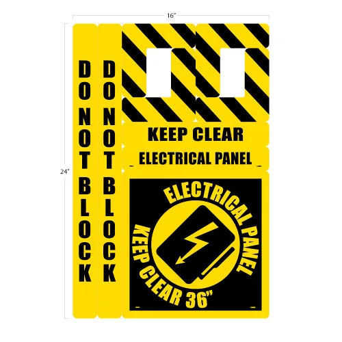 Miniatura 2 de NMC Panel eléctrico Keep Clear Kit de marcado de piso de 36 pulgadas con superficie antideslizante texturizada, configurable