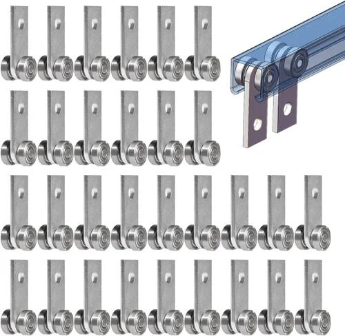 Miniatura 7 de SKTREX - Conjunto de rodillos de carrito de 2 ruedas, conjunto de carrito de dos rodamientos para 1-5/8 pulgadas de ancho y todos los canales