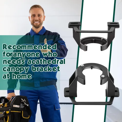 Miniatura 7 de Zonon Paquete de 2 soportes de montaje para ventilador de techo, kits de montaje para toldo de catedral, sala de estar, negro (sin cable)