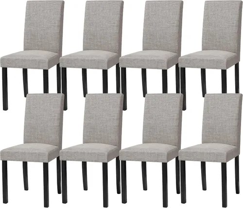 Miniatura 24 de CHUN YI Juego de 2 sillas de comedor tapizadas, sillas de comedor de tela con patas de madera maciza, sillas Parson modernas para cocina