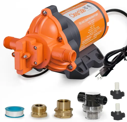 Miniatura 10 de Cleartide Bomba de Diafragma de Agua DC, 12V, 3.3 GPM, 50 PSI, Autocebante 10FT, Autodiagnóstico y Protección contra Funcionamiento en Seco