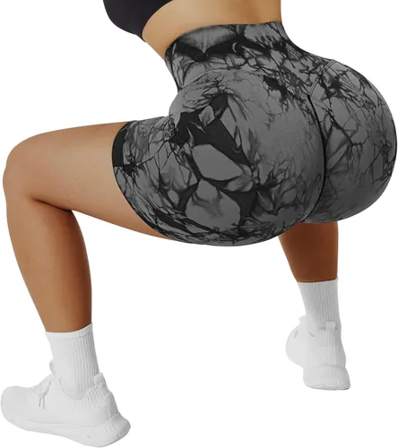 Miniatura 5 de MOOSLOVER Pantalones cortos de ciclismo sin costuras para mujer, cintura alta, control de abdomen, pantalones cortos de entrenamiento