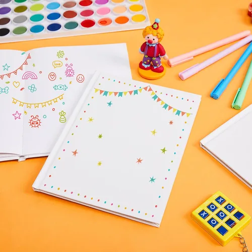 Miniatura 6 de Henoyso 50 libros blancos de tapa dura en blanco para que los niños escriban historias, 40 páginas de 6 x 8 pulgadas, cuaderno de bocetos en blanco