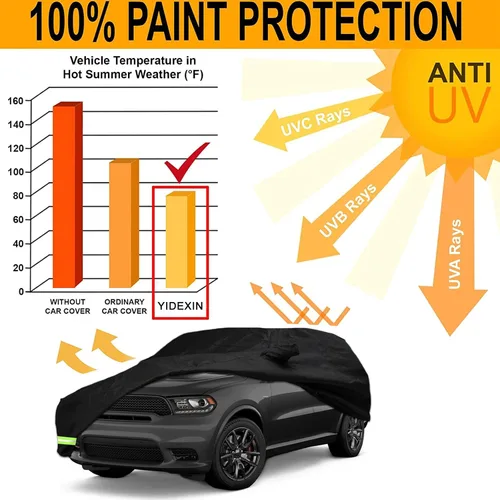 Miniatura 6 de Funda impermeable de automóvil para Dodge Durango 2011-2026, funda 190T, ajuste personalizado, correa 100% impermeable a prueba de viento
