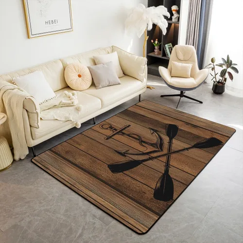 Miniatura 15 de Alfombra de fogata de 3 x 5 pies, decoración de tocones de árbol de bosque para niñas, mujeres, hombres y adolescentes, alfombra de madera marrón