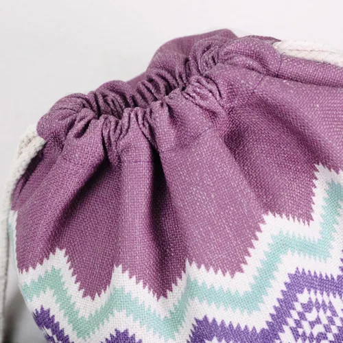 Miniatura 4 de Mochila con cordón Miomao estilo bohemia cadena bolsa lona playa deporte Daypack