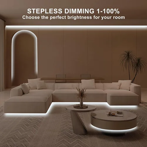 Miniatura 2 de Tira de luz LED COB de 32.8 pies con control remoto, 6500K Ra93+ luz diurna brillante regulable blanca LED COB tira de luz blanca continua