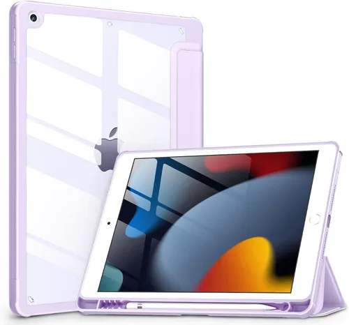 Miniatura 8 de VIKESI - Funda para iPad de 9ª / 8ª / 7ª generación de 10.2 pulgadas (lanzada en 2021/2020/2019), parte trasera transparente, cubierta de marco
