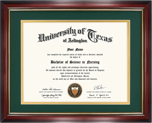 Miniatura 58 de GraduationMall Marco de diploma de certificado de 8.5 x 11, madera maciza y vidrio templado, acabado negro con ribete dorado