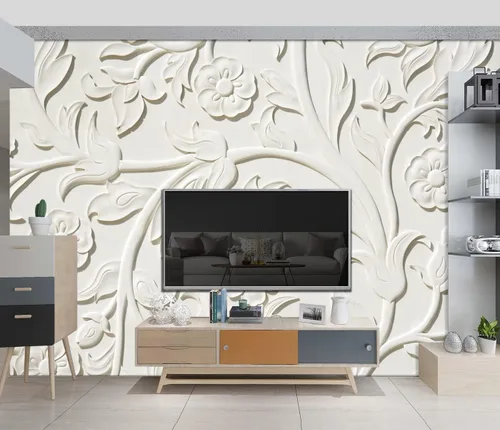 Miniatura 23 de Papel pintado botánico de selva tropical Hojas verdes de planta murales Estética para decorar habitación Sala de estar Fondo de TV Gran mural de B033