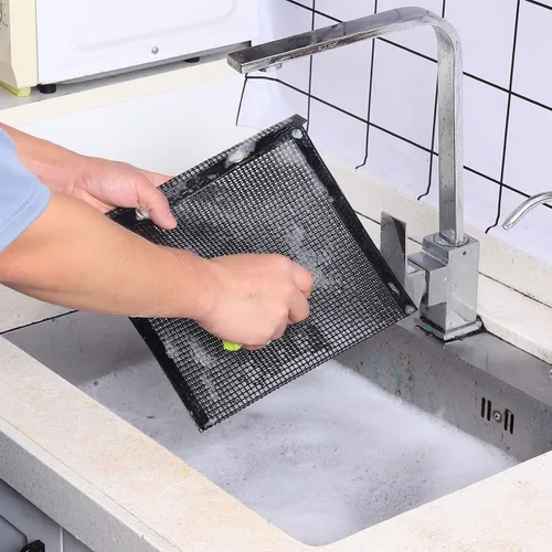 Miniatura 8 de Bolsas de malla para parrilla de barbacoa reutilizables para parrillas al aire libre, 3 bolsas antiadherentes para parrillas eléctricas de gas