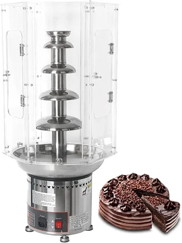 Máquina de fuente de chocolate con cubierta antipolvo de acrílico transparente de plástico con control de temperatura, máquina de cascada de 4
