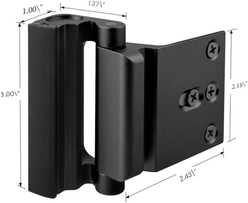 Miniatura 7 de Cerrojo de puerta de seguridad para el hogar - Cerraduras de alta seguridad a prueba de niños con tope de 3 pulgadas, soportan 800 libras para Negro