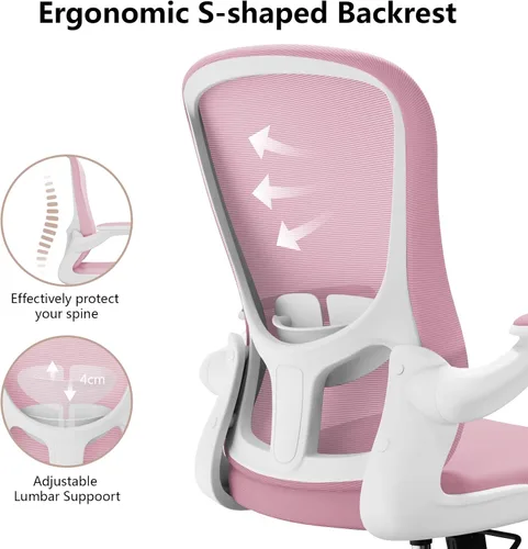 Miniatura 6 de Silla de oficina ergonómica, cómoda silla giratoria para oficina en casa, silla de escritorio de malla transpirable, silla de computadora de apoyo