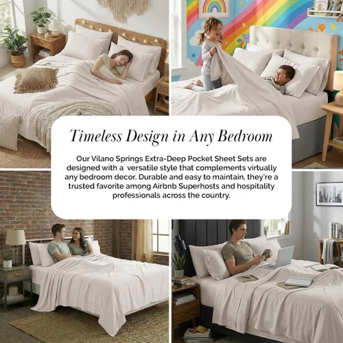 Miniatura 26 de Southshore Fine Living, Inc. Juego de 7 piezas de sábanas King divididas para cama ajustable, juego de sábanas King divididas con bolsillo de 21