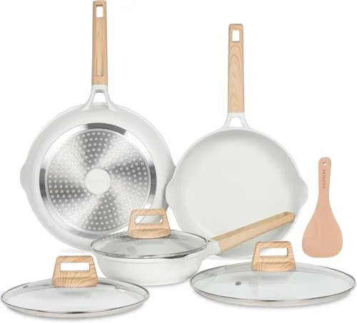Miniatura 10 de ESLITE LIFE Sartén de cerámica antiadherente, no tóxica para tortilla de huevos, sartenes de cocina compatibles con todas las estufas