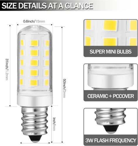 Miniatura 4 de Espejo de aumento iluminado de doble cara, bombilla de repuesto para espejo de maquillaje o aumento iluminado de doble cara, blanco cálido 3K