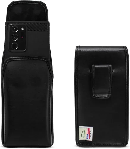 Miniatura 11 de Turtleback Funda hecha para Note 20 Ultra compatible con OB Defender o fundas voluminosas, clip de cinturón de metal ejecutivo, bolsa de cuero