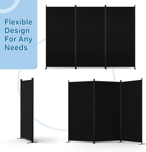 Miniatura 4 de AKTOP Divisor de habitación de 3 paneles de 6 pies a 103 pulgadas de ancho x 70 pulgadas de alto, pantalla de privacidad plegable, separador