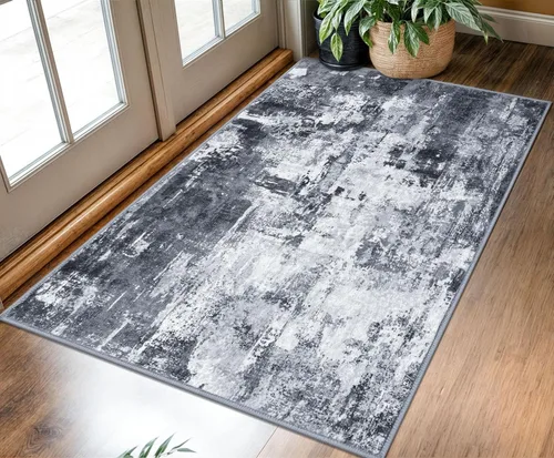 Miniatura 101 de KOZYFLY – Alfombra de pasillo moderna y lavable de diseño abstracto verde, 2 x 5 pies, antideslizante, suave y de pelo corto, ideal para cocina