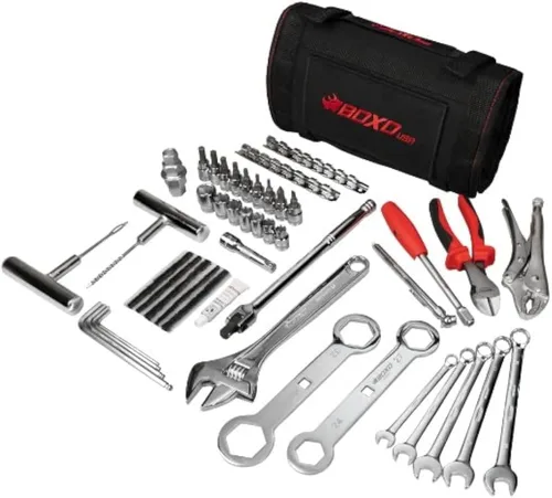 Miniatura 3 de Boxo USA - Rollo de herramientas para motos de nieve de 23 piezas, herramientas métricas y SAE para mantener el móvil de nieve en un organizador