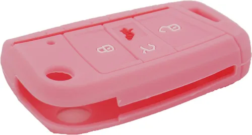 Miniatura 4 de Paquete de 2 fundas de silicona suave para llavero VW Golf Alltrack Sportwagen GTI Tiguan Atlas Polo Skoda Octavia, Azul+Rosa, Pequeño
