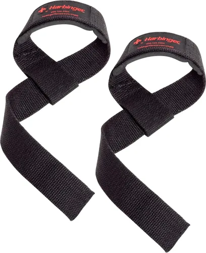 Correas de levantamiento acolchadas de algodón Harbinger - Almohadillas de muñeca Neotek suaves y de apoyo - 54.6 cm de longitud, 3.8 cm de ancho -